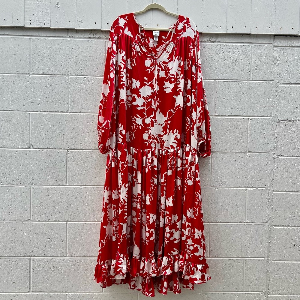 H&M Red and White Floral Maxi Dress